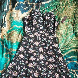 Floral high low dress lace back